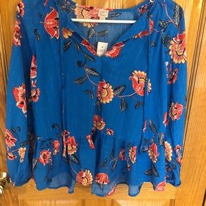 Silky floral blouse